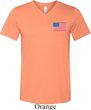 US Flag Pocket Print Mens Tri Blend V-neck Shirt