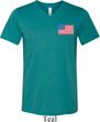 US Flag Pocket Print Mens Tri Blend V-neck Shirt