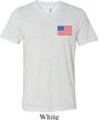 US Flag Pocket Print Mens Tri Blend V-neck Shirt