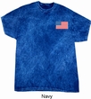 US Flag Pocket Print Mineral Tie Dye Shirt