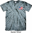 US Flag Pocket Print Spider Tie Dye Shirt