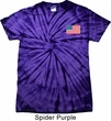 US Flag Pocket Print Spider Tie Dye Shirt
