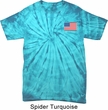 US Flag Pocket Print Spider Tie Dye Shirt