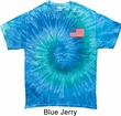 US Flag Pocket Print Tie Dye Shirt