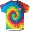 US Flag Pocket Print Tie Dye Shirt