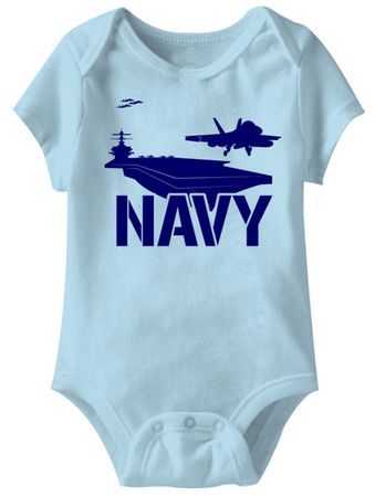 US Navy Funny Baby Romper Light Blue Infant Babies Creeper