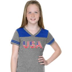 USA 3D Girls Football Shirt