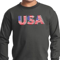 USA 3D Kids Long Sleeve Shirt