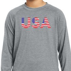USA 3D Kids Moisture Wicking Long Sleeve Shirt