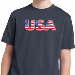 USA 3D Kids Moisture Wicking Shirt