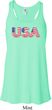 USA 3D Ladies Flowy Racerback Tanktop