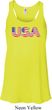 USA 3D Ladies Flowy Racerback Tanktop