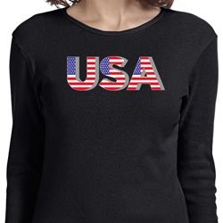 USA 3D Ladies Long Sleeve Shirt USA 3D Ladies Long Sleeve Shirt