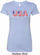 USA 3D Ladies Longer Length Shirt