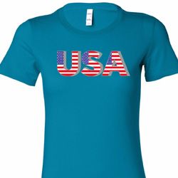 USA 3D Ladies Longer Length Shirt USA 3D Ladies Longer Length Shirt