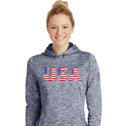 USA 3D Ladies Moisture Wicking Hoodie USA 3D Ladies Moisture Wicking Hoodie