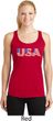 USA 3D Ladies Moisture Wicking Racerback Tank Top