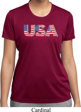 USA 3D Ladies Moisture Wicking Shirt
