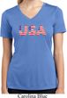 USA 3D Ladies Moisture Wicking V-neck Shirt