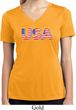 USA 3D Ladies Moisture Wicking V-neck Shirt