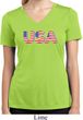 USA 3D Ladies Moisture Wicking V-neck Shirt
