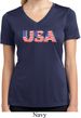 USA 3D Ladies Moisture Wicking V-neck Shirt