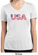 USA 3D Ladies Moisture Wicking V-neck Shirt