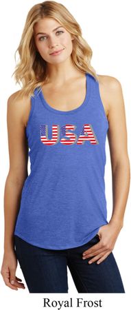 USA 3D Ladies Racerback Tank Top