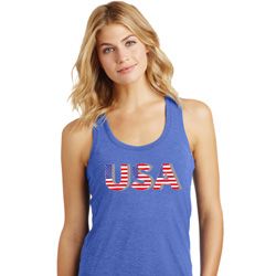 USA 3D Ladies Racerback Tank Top USA 3D Ladies Racerback Tank Top