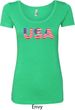 USA 3D Ladies Scoop Neck Shirt