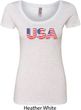 USA 3D Ladies Scoop Neck Shirt