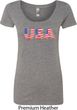 USA 3D Ladies Scoop Neck Shirt