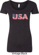USA 3D Ladies Scoop Neck Shirt