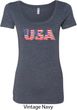 USA 3D Ladies Scoop Neck Shirt