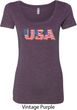 USA 3D Ladies Scoop Neck Shirt
