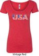 USA 3D Ladies Scoop Neck Shirt