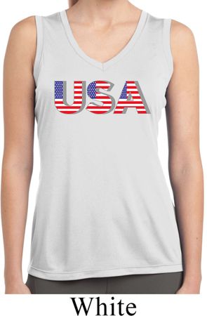 USA 3D Ladies Sleeveless Moisture Wicking Shirt