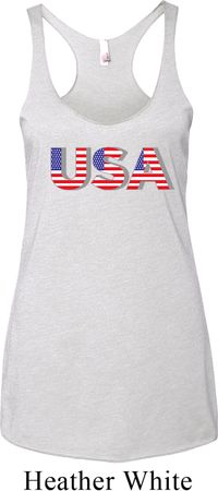 USA 3D Ladies Tri Blend Racerback Tank Top