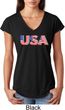 USA 3D Ladies Tri Blend V-Neck Shirt
