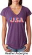 USA 3D Ladies Tri Blend V-Neck Shirt