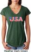 USA 3D Ladies Tri Blend V-Neck Shirt