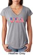USA 3D Ladies Tri Blend V-Neck Shirt