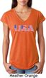 USA 3D Ladies Tri Blend V-Neck Shirt