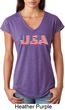 USA 3D Ladies Tri Blend V-Neck Shirt
