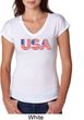 USA 3D Ladies Tri Blend V-Neck Shirt