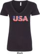 USA 3D Ladies V-Neck Shirt