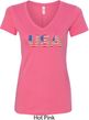 USA 3D Ladies V-Neck Shirt