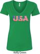 USA 3D Ladies V-Neck Shirt
