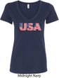USA 3D Ladies V-Neck Shirt