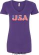 USA 3D Ladies V-Neck Shirt